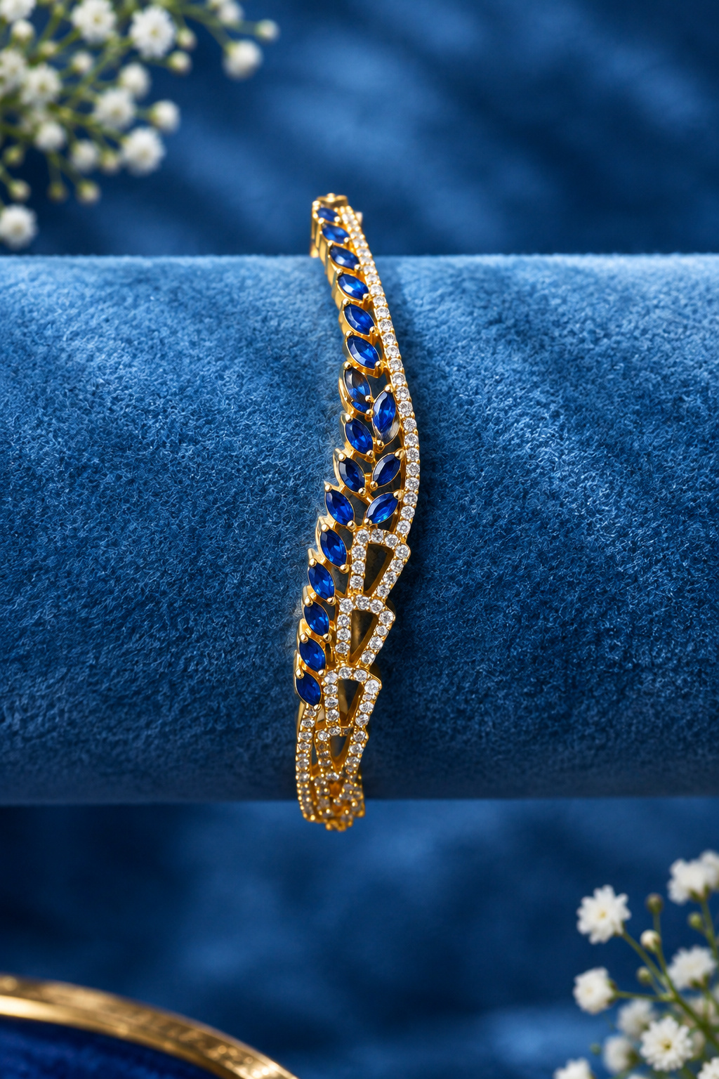 Antique Polki Floral Kada Bracelet