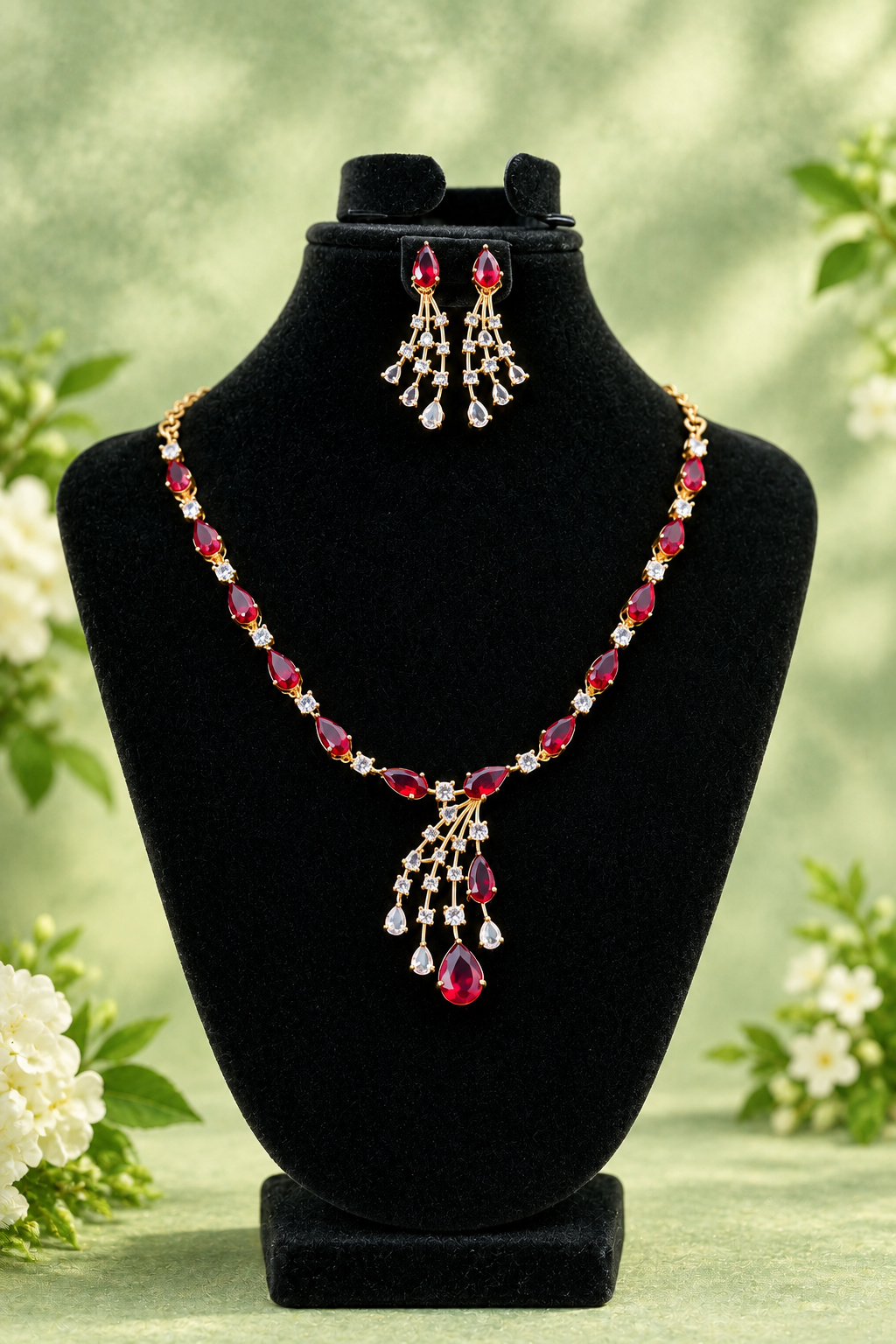 Eternity Oval Emerald Link Necklace