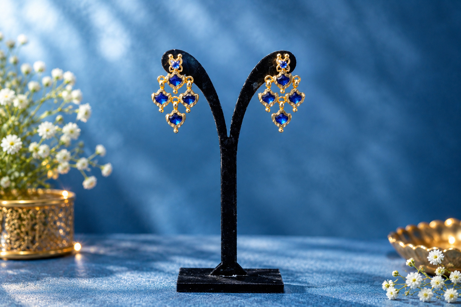 Ruby Floral Cluster Cocktail Studs