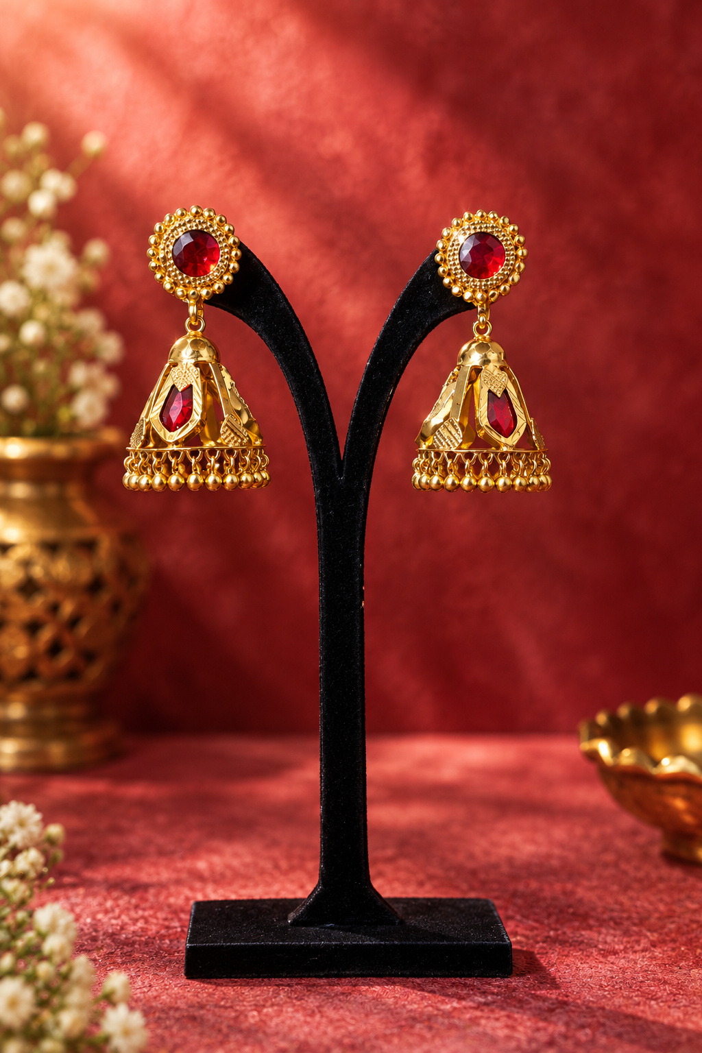 Emerald & Ruby Dual Drop Party Earrings