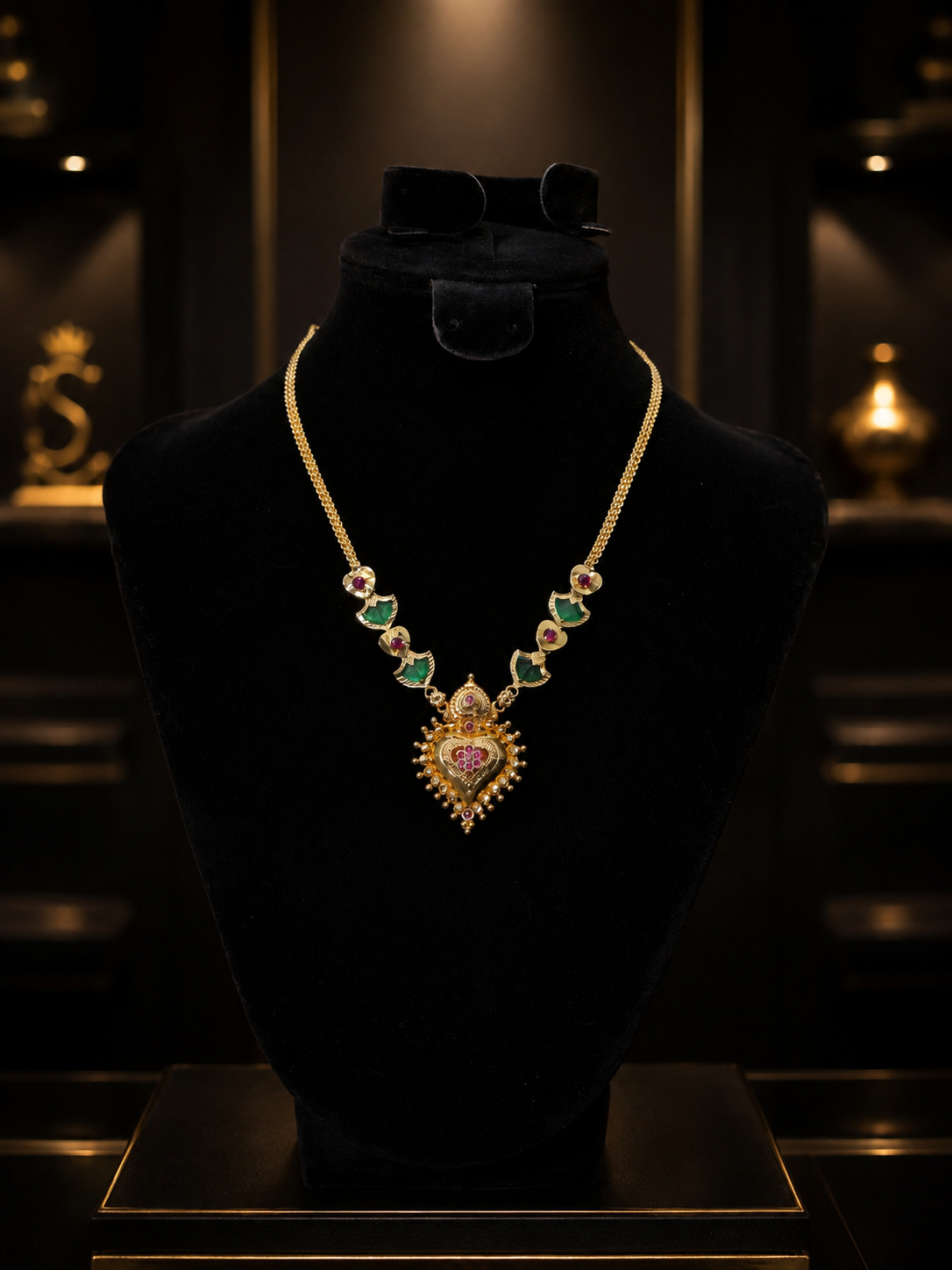 Classic Peacock Antique Mango Mala