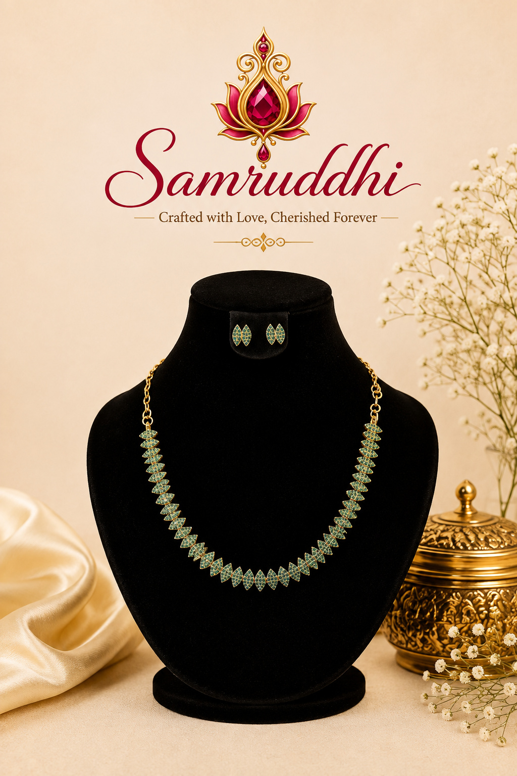 Mayur Peacock Carved Emerald Necklace