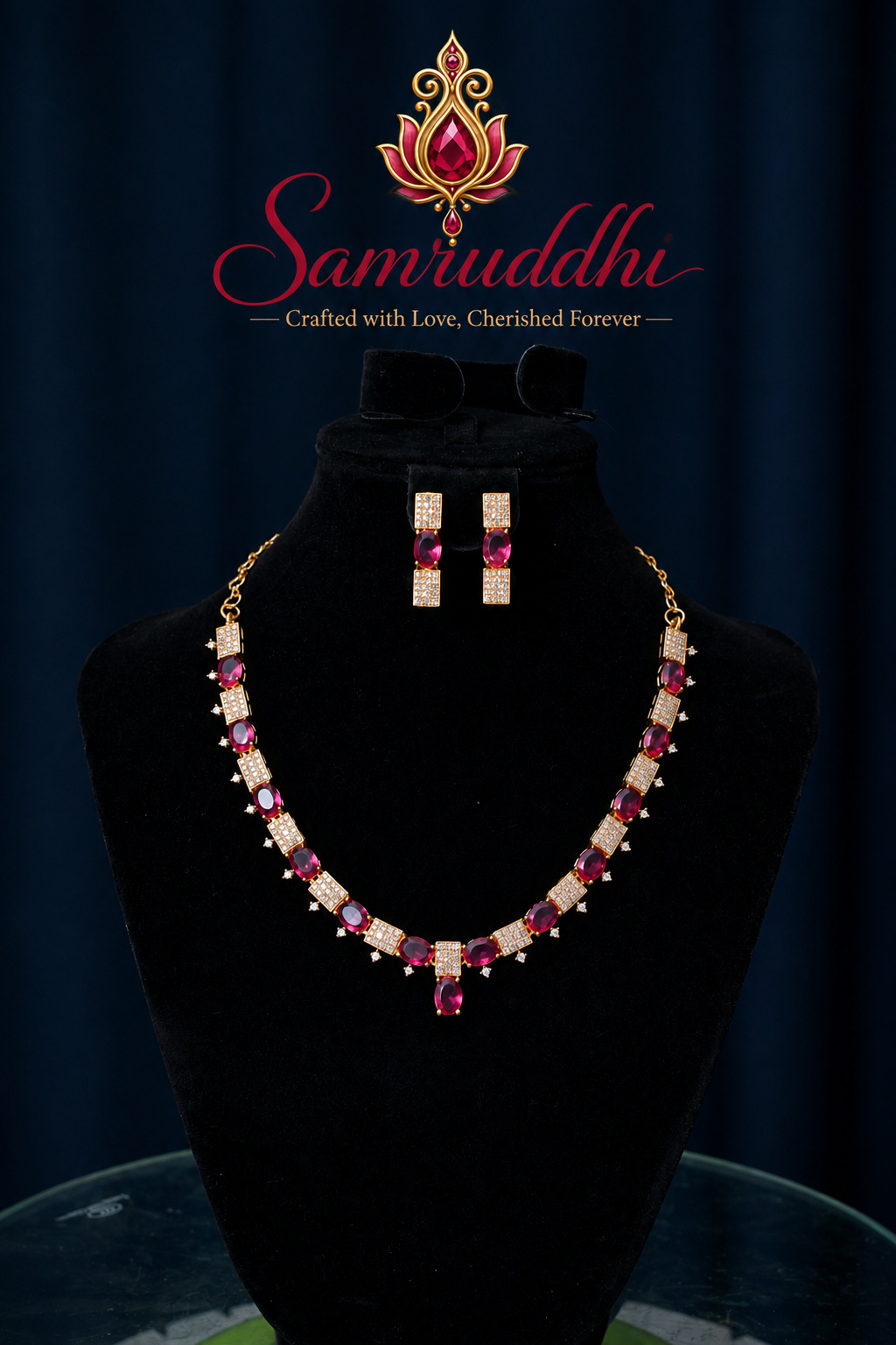 Padma Lotus Antique Gold Haram