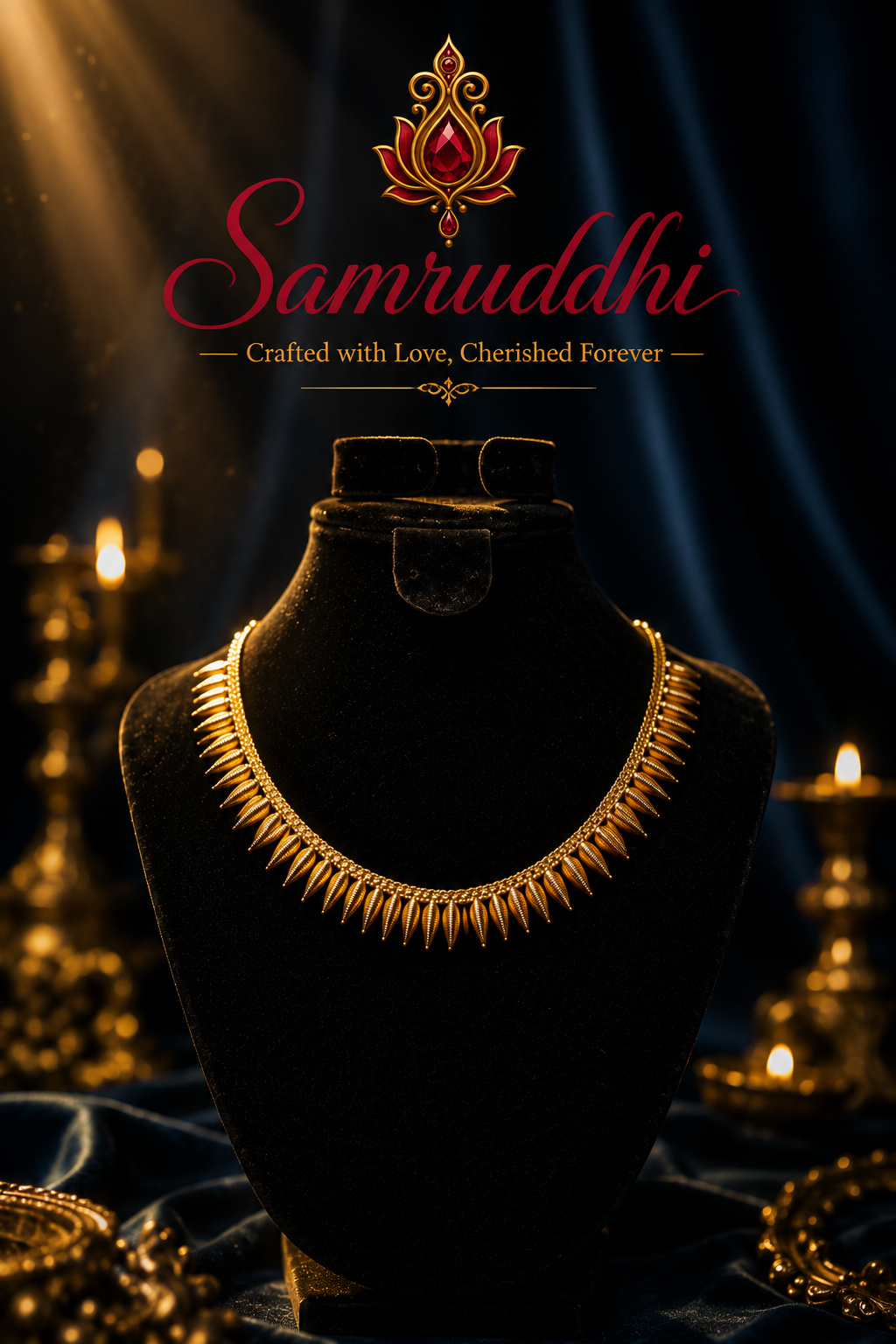 Chandrika Moonstone Floral Necklace