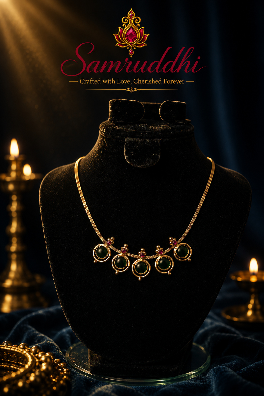 Ananya Floral Cluster Gold Necklace