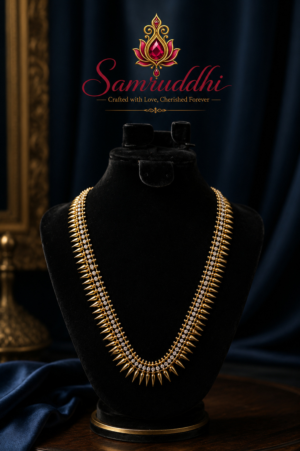 Parijat Floral Gemstone Bridal Necklace
